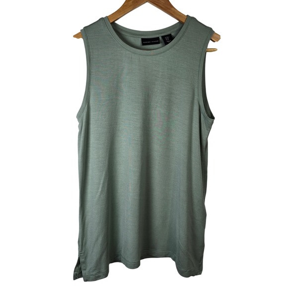 Adrienne Vittadini Sage Green Sleeveless Tank Top Casual Basic M Medium - Picture 1 of 5